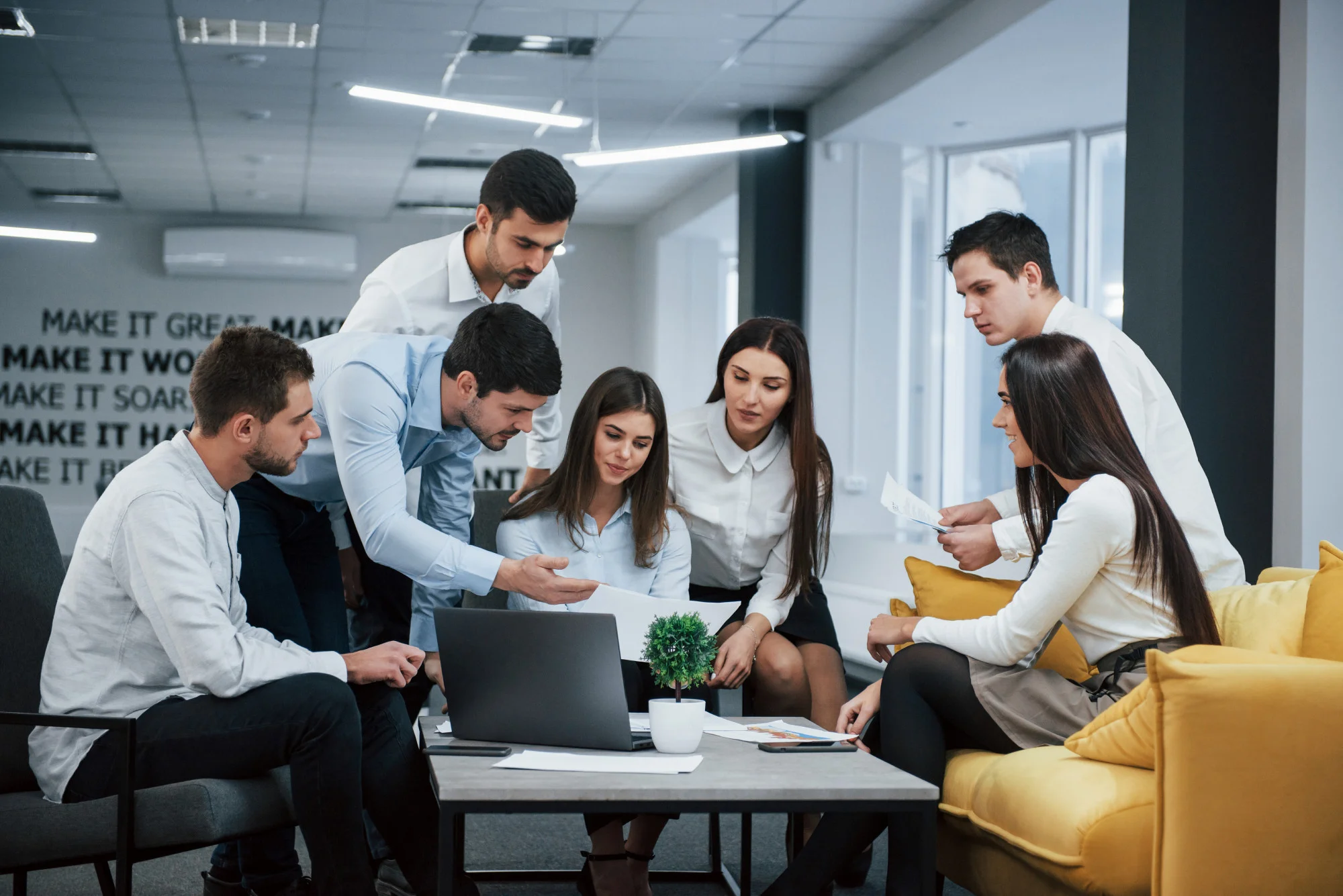 Team reviewing a manuscript together